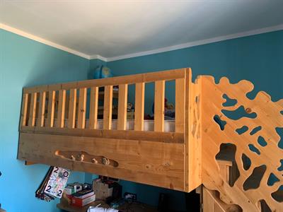 Struttura letto legno massello