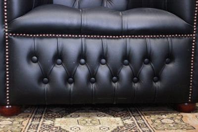 Poltrona originale Chesterfield club in pelle nera, colore nero - Foto 5