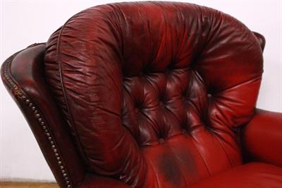 Poltrona a dondolo in pelle bordeaux, colore vivace - Foto 5