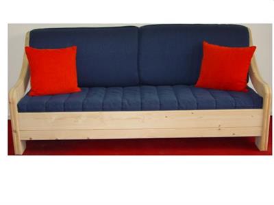 Divano a tre posti ad un letto tutto in legno di abete - Anteprima 1