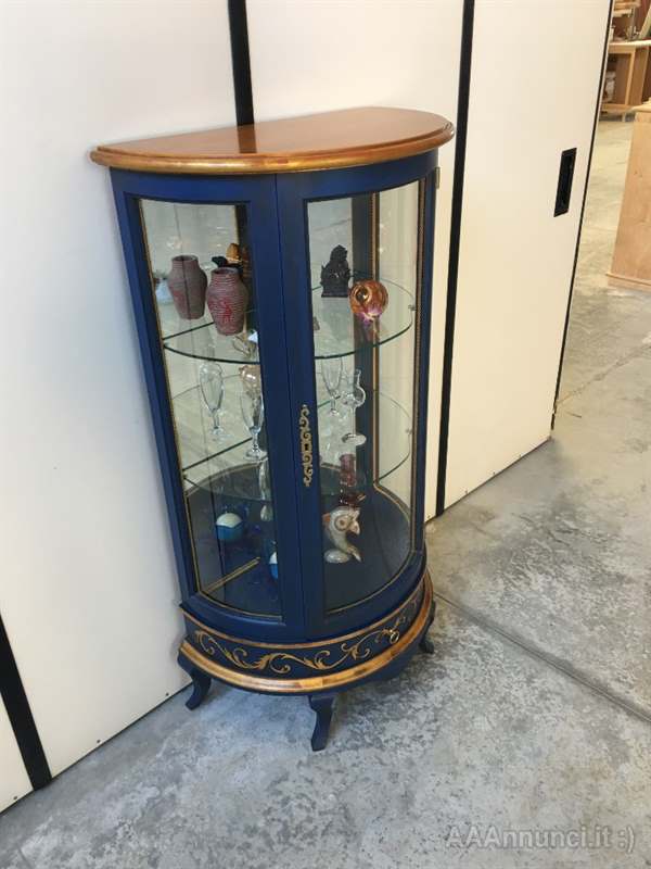 Banco Vetrina Ovale in Cristallo Temperato con Luci Laterali H 94 cm