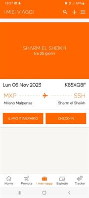 4 biglietti per Sharm El-sheikh dal 6 al 11 novembre