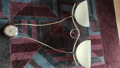 Lampadario a sospensione 2 coppe in vetro
