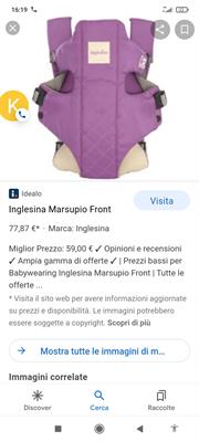 Marsupi - Marsupio bimba lilla Inglesina. Usato