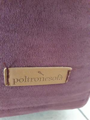 Divano poltrone sofà con pouf staccabile, colore viola, in ottime condizioni - Foto 4