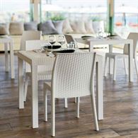 Tavolo Dallas White in PolyRattan