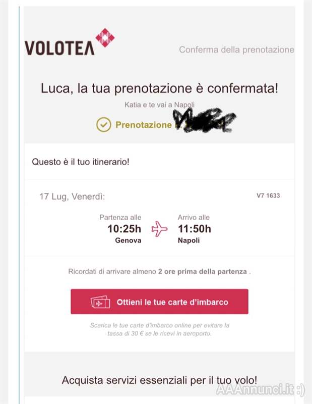 Volo Volotea Genova - Napoli