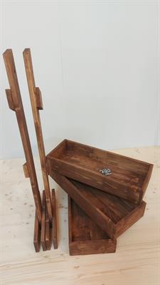 Espositore, scaffale, organizer legno inclinato, color NOCE - Foto 3