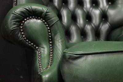 Poltrona Chesterfield bergere in pelle verde bottiglia - Foto 2