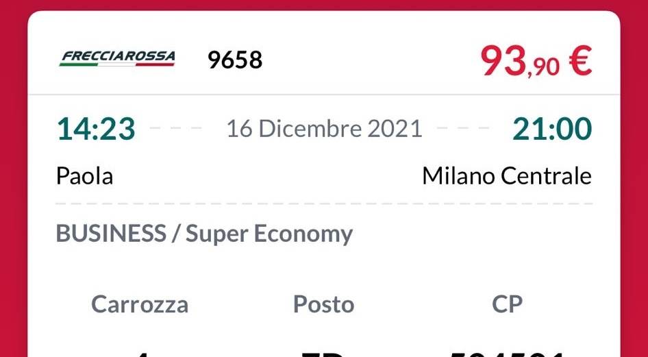 Frecciarossa Paola Milano