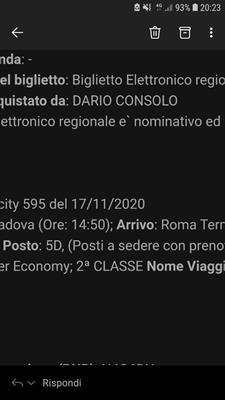 Biglietto Padova-Roma