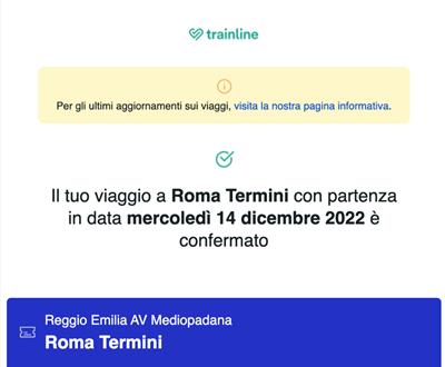 Reggio Emilia AV - Roma Termini 14.12