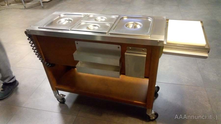 Carrello termico scaldavivande, in legno massello - Foto 3