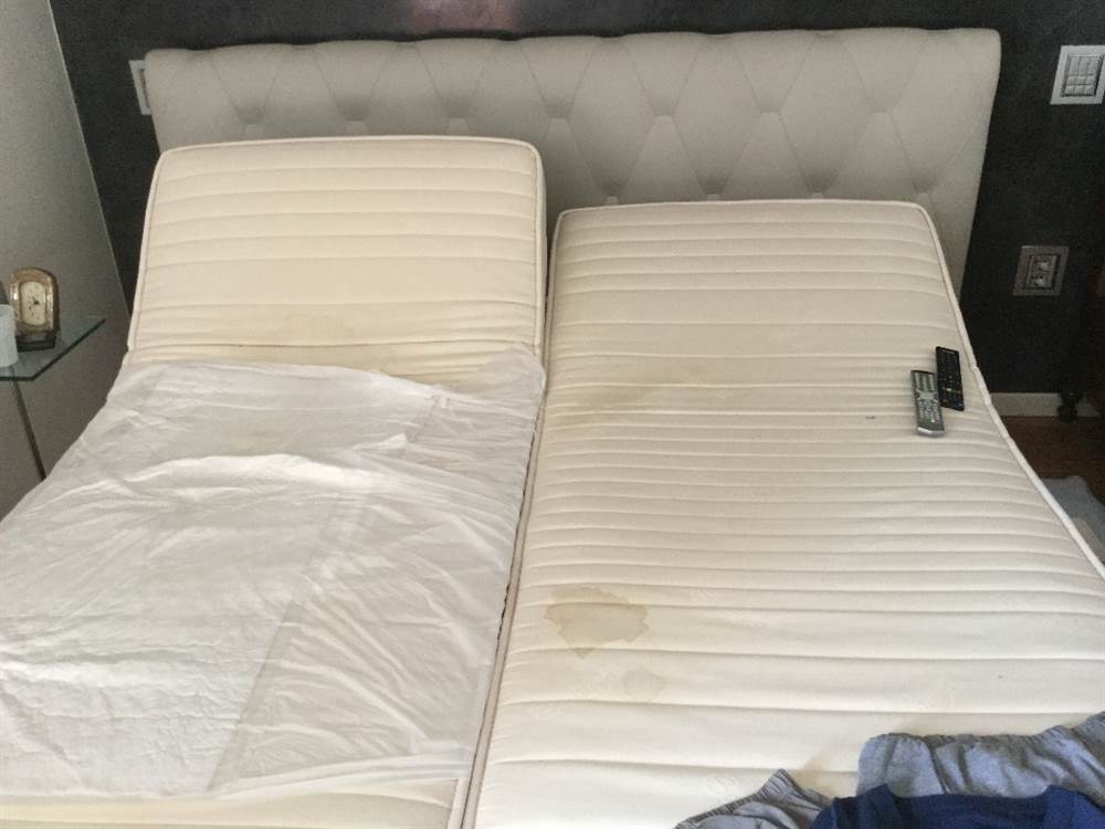 Letto matrimoniale Frau in pelle grigia modello Bluemoon