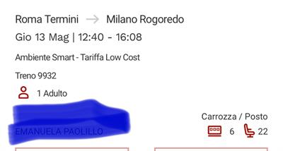 Treno Roma - Milano 13/05