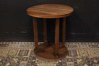 Tavolino rotondo in legno con base