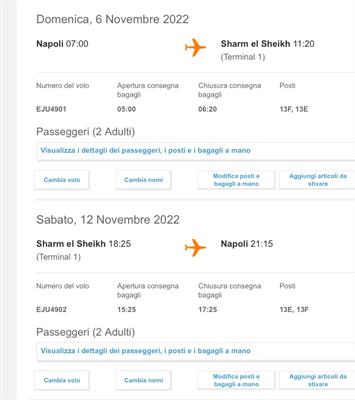 Biglietti Easy Jet Napoli - Sharm - Foto 2