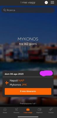1 biglietto A/R Mykonos
