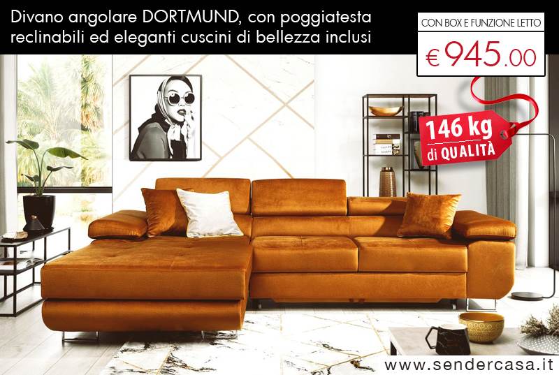 Raffinatissimo ed elegante divano angolare DORTMUND, modello è