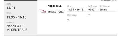 Biglietto Italo Napoli Centrale - Milano Centrale