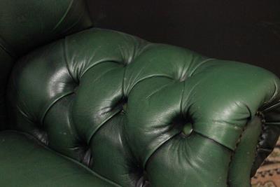 Poltrona Chesterfield bergere in pelle verde bottiglia - Foto 6