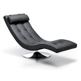 Chaise Longue Sleeper in ecopelle nera - Anteprima 1