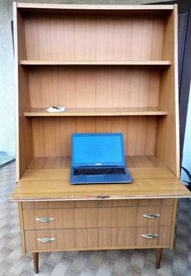 STUDIO-LIBRERIA CON RIBALTINA E 3 CASSETTI, come nuova, in legno - Foto 5