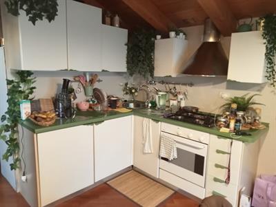 Cucina bianca e verde salvia