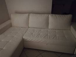 Divano letto 3 posti con penisola colore bianco