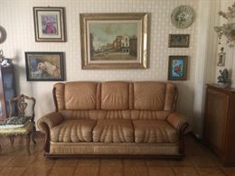 Divano letto classico cuoio