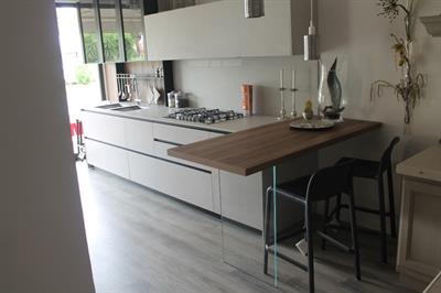 Cucina Mod. Linea Materico Bianco Mat Muro