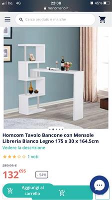 Mobile bar bancone/ anche libreria/ penisola girevole