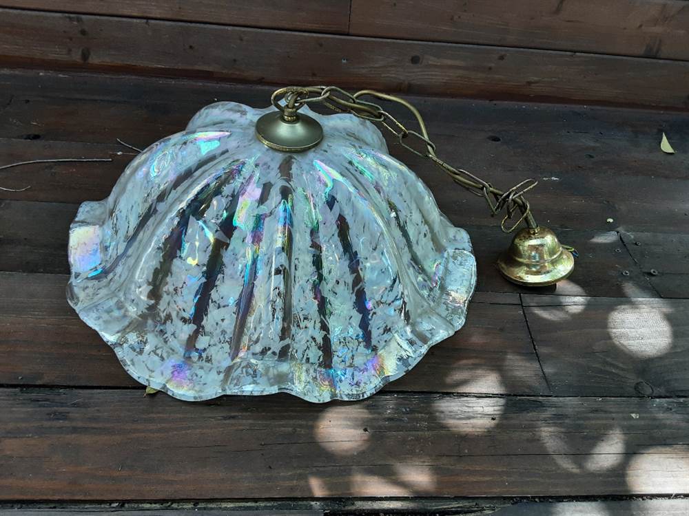 Lampadario a sospensione da cucina modello murano, color bianco