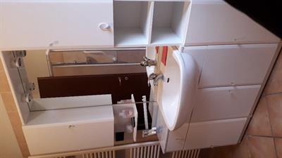 Mobile bagno laccato bianco con colonna