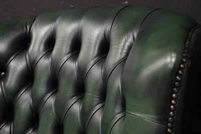 Poltrona Chesterfield bergere in pelle verde bottiglia - Foto 3