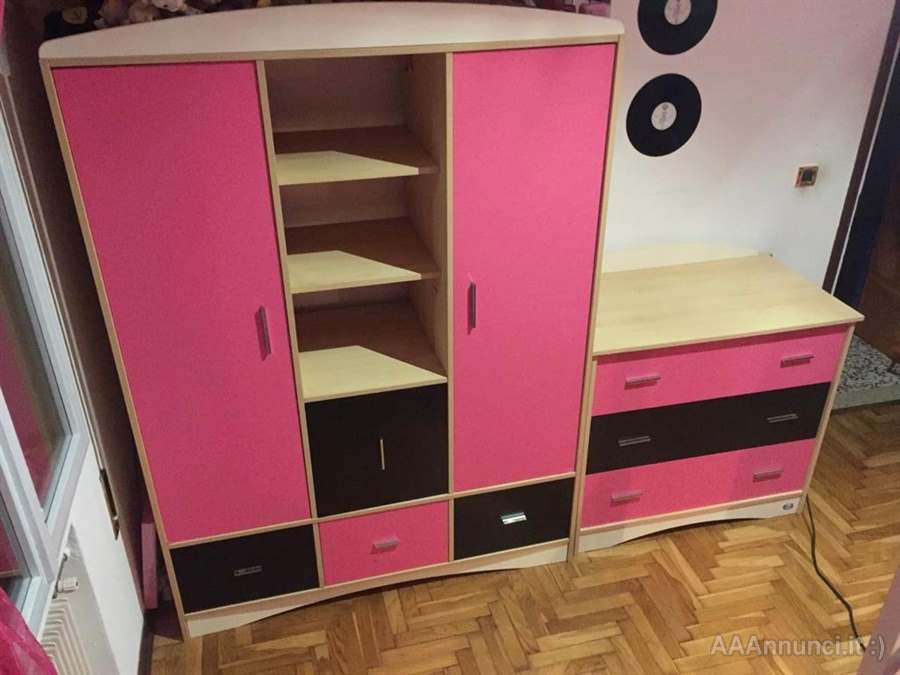 ARMADIO E COMO PER CAMERETTA BIMBA JUNIOR, colore betulla