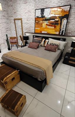 Letto Matrimoniale Contenitore MC Erika, colore nero - Anteprima 1