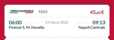 Biglietto Trenitalia Firenze Napoli