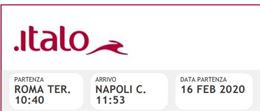 Italo Roma-Napoli dom. 16/02/2020, 10.40-11.53